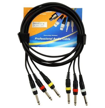 AC223/3M 3x6,3 Jack - 3x6,3 Jack kábel, 3m