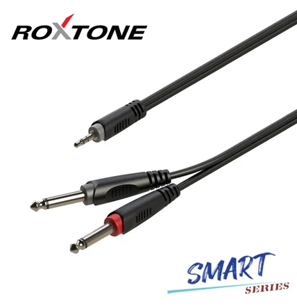 SAYC130L1 3,5 Sztereó Jack - 2x6,3 Monó Jack kábel, 1m