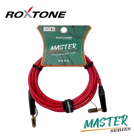 MGJJ170L3-TRD Master series 6,3 Jack - 6,3 pipa Jack professzionális gitárkábel, 3m (transparent piros)