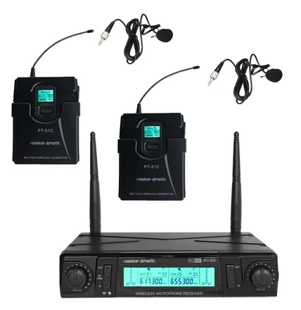 JRU-602/LT-4A/PT-51C UHF zsebadós mikrofon szett 2 db csíptetős mikrofonnal